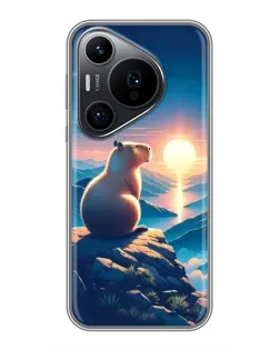 Чехол для Huawei Pura 70 PRO с картинкой «Закат солнца с капибарой» Чехол для Huawei Pura 70 PRO с картинкой «Закат солнца с капибарой»