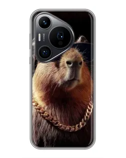 Чехол для Huawei Pura 70 PRO с картинкой «Капибара золотая цепь» Чехол для Huawei Pura 70 PRO с картинкой «Капибара золотая цепь»