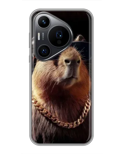Чехол для Huawei Pura 70 PRO с картинкой «Капибара золотая цепь» Чехол для Huawei Pura 70 PRO с картинкой «Капибара золотая цепь»