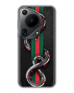 Чехол для Huawei Pura 70 Ultra с картинкой «Gucci — змея на полосе» Чехол для Huawei Pura 70 Ultra с картинкой «Gucci — змея на полосе»