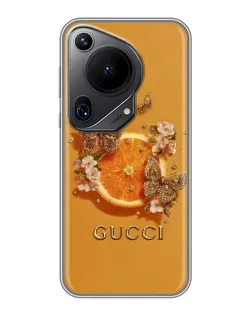 Чехол для Huawei Pura 70 Ultra с картинкой «Gucci — золотые бабочки» Чехол для Huawei Pura 70 Ultra с картинкой «Gucci — золотые бабочки»