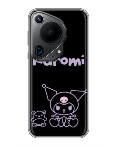 Чехол для Huawei Pura 70 Ultra с картинкой «Kuromi — черный минимализм»