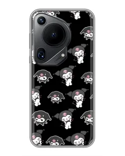 Чехол для Huawei Pura 70 Ultra с картинкой «Черный паттерн Kuromi»