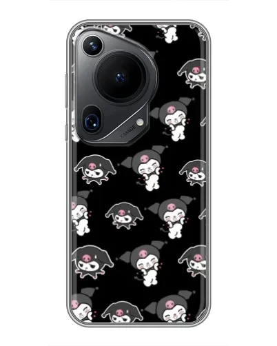 Чехол для Huawei Pura 70 Ultra с картинкой «Черный паттерн Kuromi»