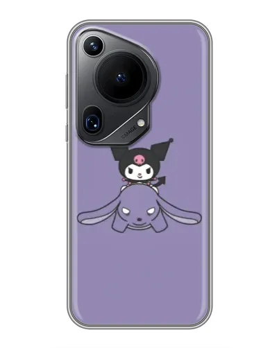 Чехол для Huawei Pura 70 Ultra с картинкой «Kuromi на лиловом фоне»