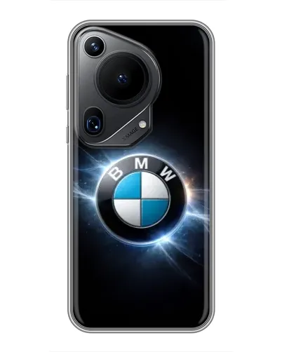 Чехол для Huawei Pura 70 Ultra с картинкой «BMW — неоновое сияние»