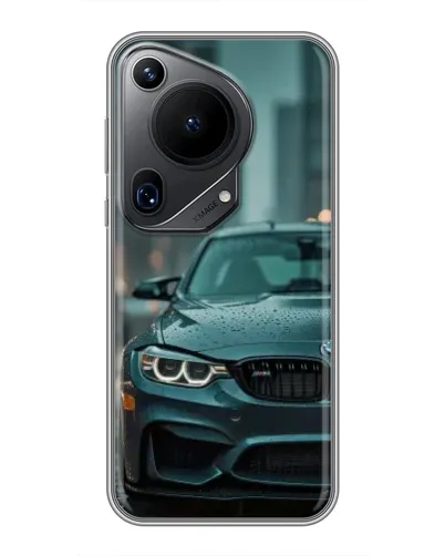Чехол для Huawei Pura 70 Ultra с картинкой «BMW в огнях города»