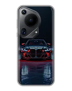 Чехол для Huawei Pura 70 Ultra с картинкой «BMW на мокрой дороге»