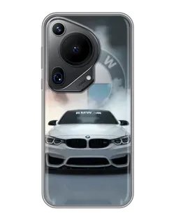 Чехол для Huawei Pura 70 Ultra с картинкой «BMW в белом дыму»
