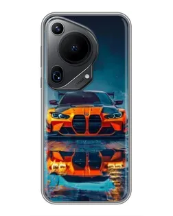 Чехол для Huawei Pura 70 Ultra с картинкой «BMW — золотая эмблема»