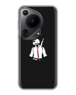 Чехол для Huawei Pura 70 Ultra с картинкой «PUBG — силуэт воина»