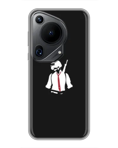 Чехол для Huawei Pura 70 Ultra с картинкой «PUBG — силуэт воина»