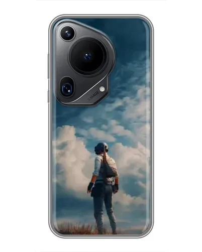 Чехол для Huawei Pura 70 Ultra с картинкой «Герой PUBG на скале»
