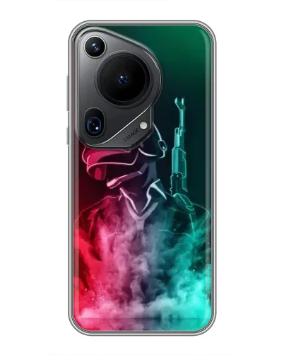 Чехол для Huawei Pura 70 Ultra с картинкой «PUBG — огненный воин»
