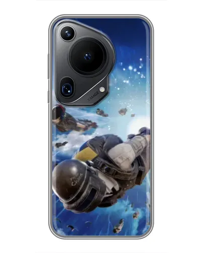 Чехол для Huawei Pura 70 Ultra с картинкой «Десант PUBG — прыжок»