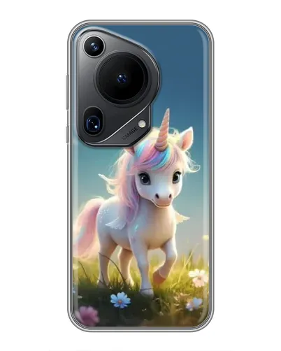 Чехол для Huawei Pura 70 Ultra с картинкой «Единорог на поляне»