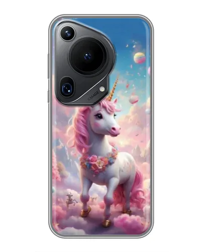 Чехол для Huawei Pura 70 Ultra с картинкой «Единорог среди облаков»