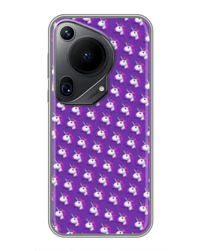 Чехол для Huawei Pura 70 Ultra с картинкой «Единороги на фиолетовом»