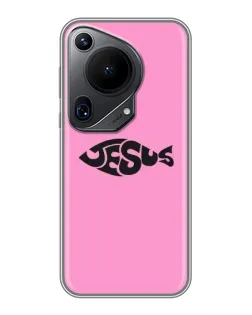 Чохол для Huawei Pura 70 Ultra з картинкою «Рожевий символ Jesus»