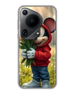 Чехол для Huawei Pura 70 Ultra с картинкой «Микки с тюльпанами»