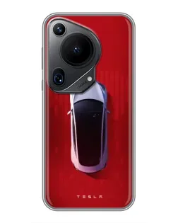 Чехол для Huawei Pura 70 Ultra с картинкой «Tesla Top View»