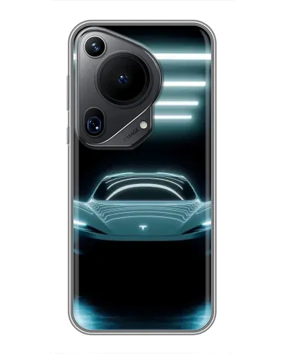 Чехол для Huawei Pura 70 Ultra с картинкой «Tesla в неоне» Чехол для Huawei Pura 70 Ultra с картинкой «Tesla в неоне»