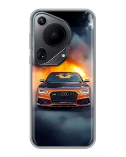 Чохол для Huawei Pura 70 Ultra з картинкою «Audi у вогняному диму»