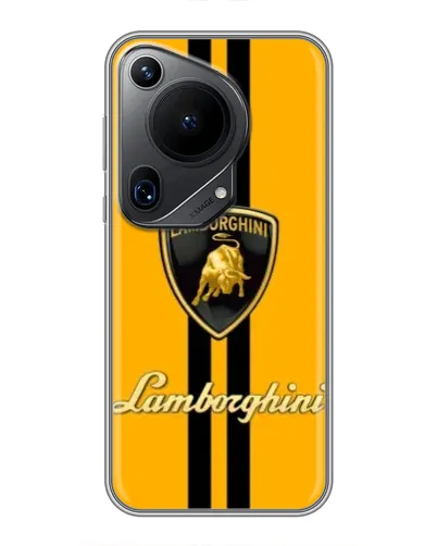 Чехол для Huawei Pura 70 Ultra с картинкой «Lamborghini Stripe желтый»