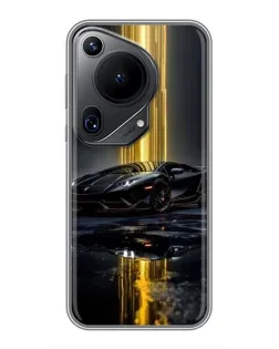 Чехол для Huawei Pura 70 Ultra с картинкой «Ночной Lamborghini драйв»