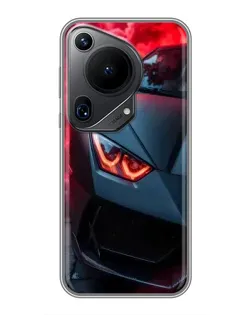 Чехол для Huawei Pura 70 Ultra с картинкой «Lamborghini красное сияние»