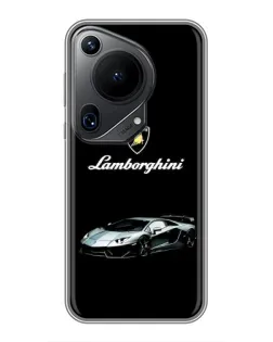Чехол для Huawei Pura 70 Ultra с картинкой «Логотип Lamborghini классика»