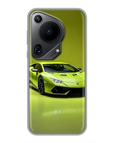 Чехол для Huawei Pura 70 Ultra с картинкой «Салатовый Lamborghini Huracan»