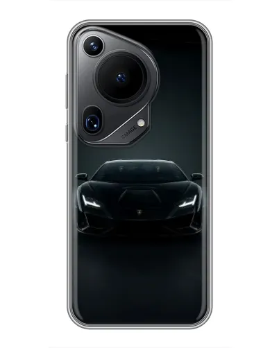 Чехол для Huawei Pura 70 Ultra с картинкой «Черный Lamborghini Aventador»