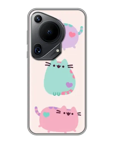 Чехол для Huawei Pura 70 Ultra с картинкой «Pusheen трио»