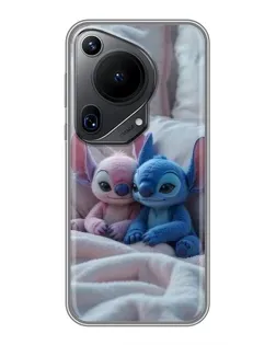 Чехол для Huawei Pura 70 Ultra с картинкой «Плюшевые Стич Ангел»