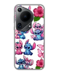 Чехол для Huawei Pura 70 Ultra с картинкой «Стикеры Stitch и Angel»