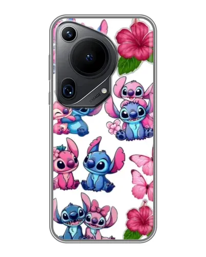Чехол для Huawei Pura 70 Ultra с картинкой «Стикеры Stitch и Angel»