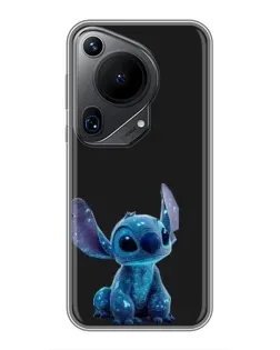 Чехол для Huawei Pura 70 Ultra с картинкой «Стич на черном»