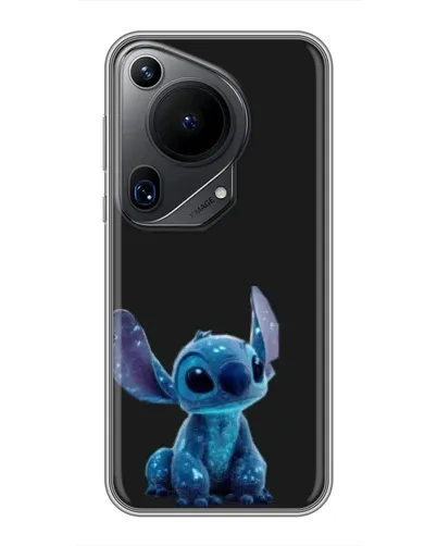 Чехол для Huawei Pura 70 Ultra с картинкой «Стич на черном»