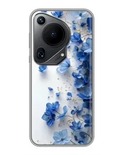 Чохол для Huawei Pura 70 Ultra з картинкою «Блакитний квітковий каскад»