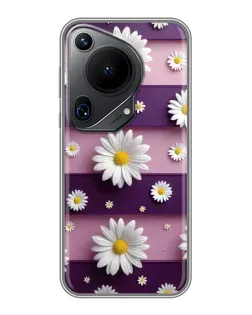 Чохол для Huawei Pura 70 Ultra з картинкою «Ромашки на фіолетовому»