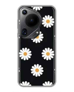 Чохол для Huawei Pura 70 Ultra з картинкою «Ромашки на чорному»