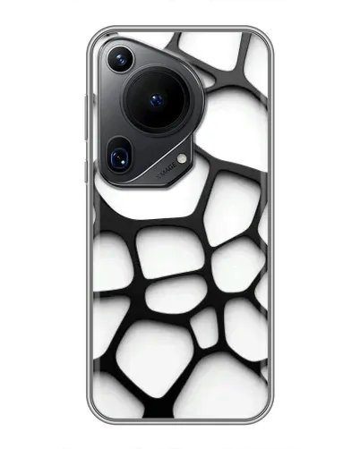 Чехол для Huawei Pura 70 Ultra с картинкой «Белая объемная сетка»