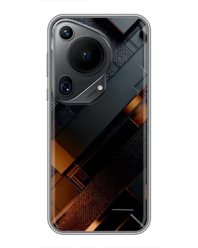 Чехол для Huawei Pura 70 Ultra с картинкой «Черные геометрические блоки»