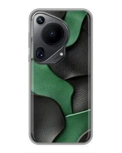 Чехол для Huawei Pura 70 Ultra с картинкой «Зеленые кожаные волны»