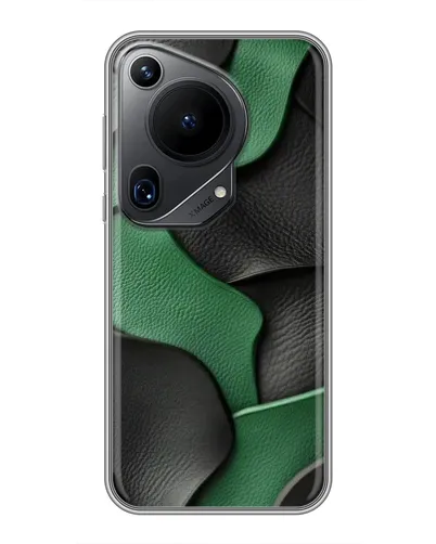 Чехол для Huawei Pura 70 Ultra с картинкой «Зеленые кожаные волны»
