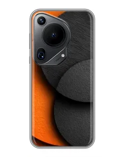 Чехол для Huawei Pura 70 Ultra с картинкой «Геометрия оранжевых кругов»