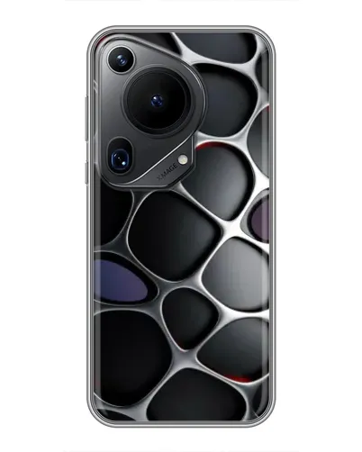 Чехол для Huawei Pura 70 Ultra с картинкой «Объемная темная решетка»