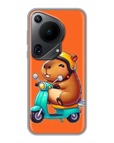 Чехол для Huawei Pura 70 Ultra с картинкой «Капибара на скутере»