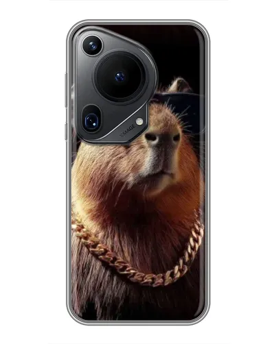 Чехол для Huawei Pura 70 Ultra с картинкой «Капибара золотая цепь»